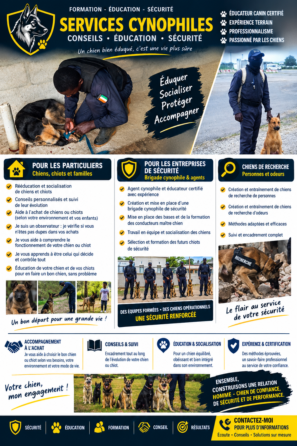 SERVICES CYNOPHILES PROFESSIONNELS – ÉDUCATION • RÉÉDUCATION • SÉCURITÉ